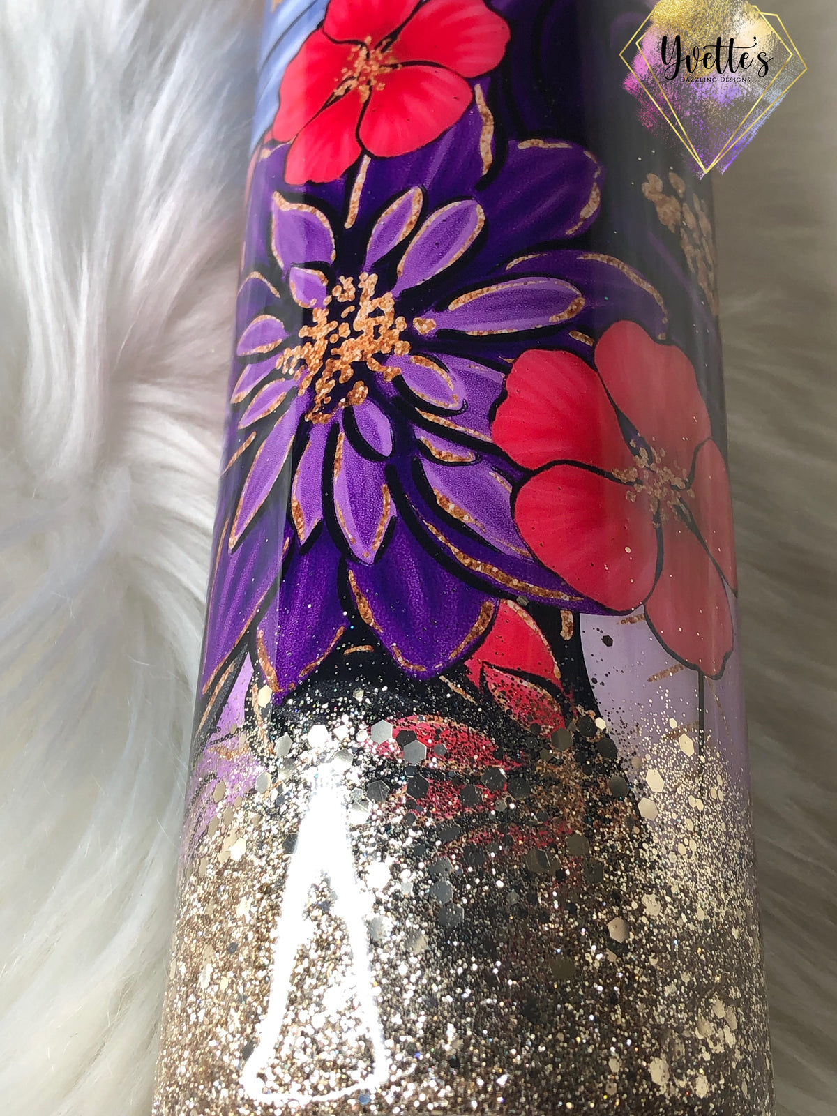 Floral and Glitter 32 oz Plump Tumbler