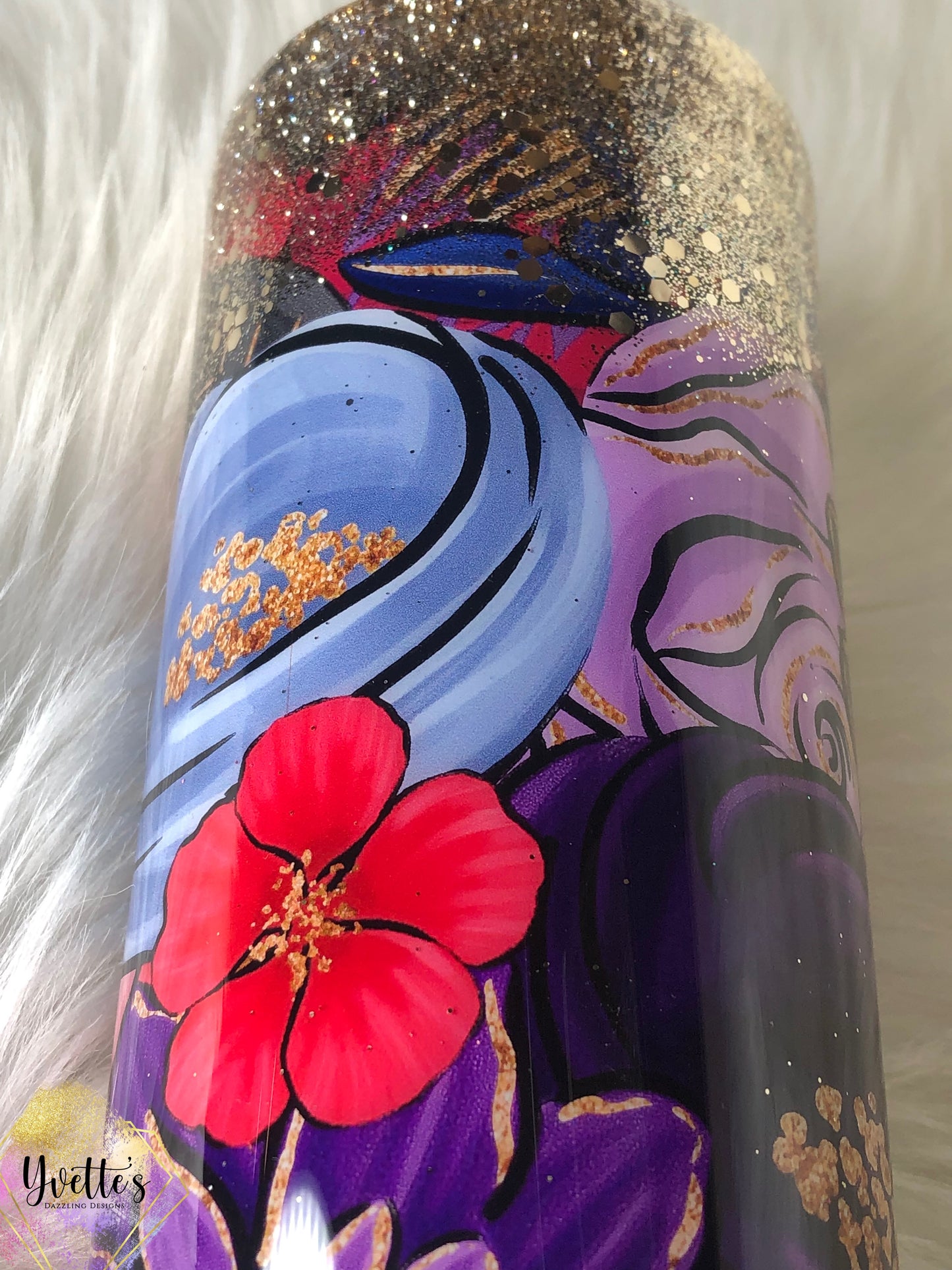 Floral and Glitter 32 oz Plump Tumbler