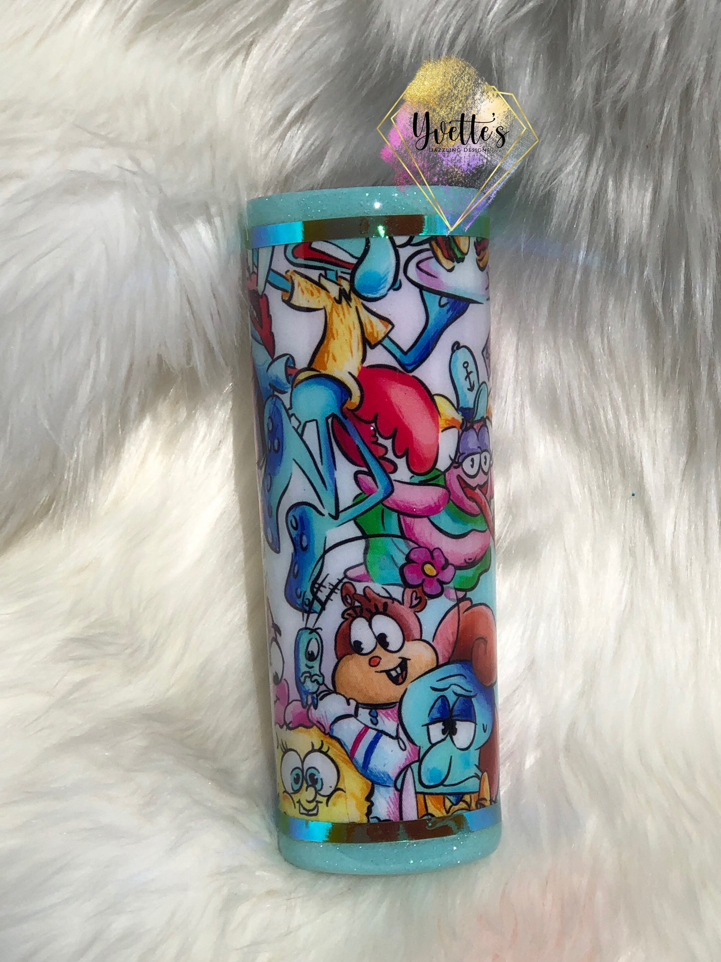 Custom Fabric and Glitter Tumbler