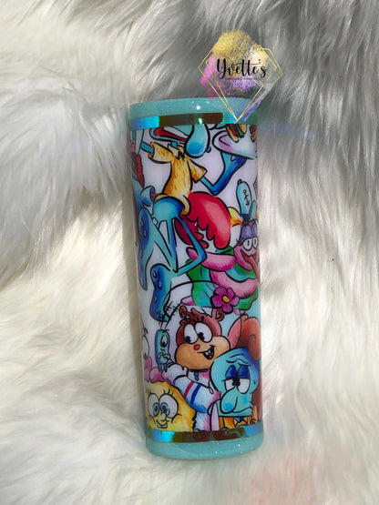Custom Fabric and Glitter Tumbler