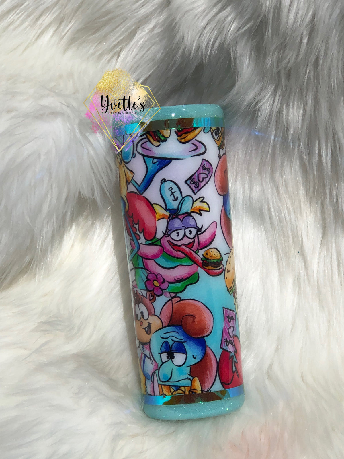 Sponge Bob Fabric and Glitter Tumbler